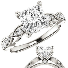 Princess cut Moissanite Engagement Ring
