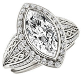 Marquise cut Moissanite Bezel Woven Ring