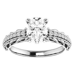 Antique Double Prong Oval Engagement Ring