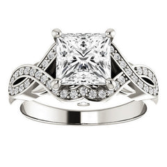 Princess cut Ever Infinity Engagement Ring