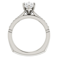 Marquise Moissanite Infinity Styled Solitaire Ring