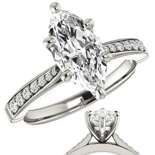 Marquise Moissanite Infinity Styled Solitaire Ring