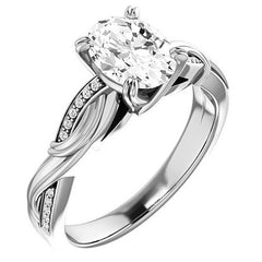 Oval Infinity Accent Engagement Ring