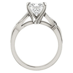 Princess cut Infinity Accent Engagement Ring