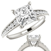 Princess cut & Diamond Channel Set Engagement Ring