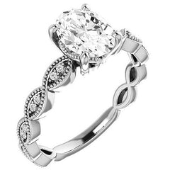 Oval Infinity-Styled Engagement Ring with Milgrain
