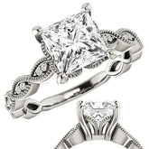 Princess Infinity-Styled Engagement Ring with Milgrain