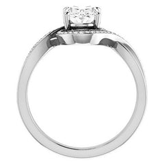 Oval Infinity Split Shank Halo Engagement Ring