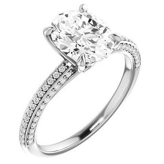 Oval Claw Prong Moissanite Engagement Ring