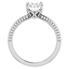 Oval Claw Prong Moissanite Engagement Ring
