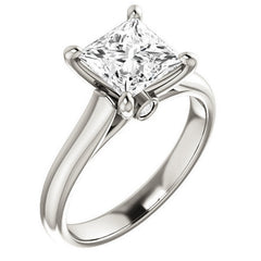 Princess Cathedral Engagement Ring with Surprise Diamond