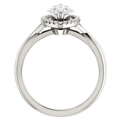 Marquise Split-Shank Halo Engagement Ring