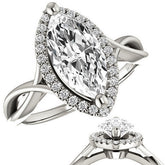 Marquise Split-Shank Halo Engagement Ring