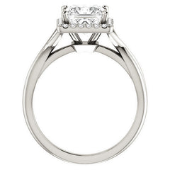 Princess Moissanite Infinity Halo Cathedral Engagement Ring