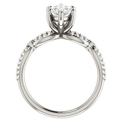 Marquise Cut Moissanite Infinity Styled Engagement Ring