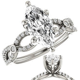 Marquise Cut Moissanite Infinity Styled Engagement Ring
