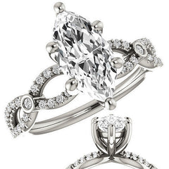 Marquise Cut Moissanite Infinity Styled Engagement Ring