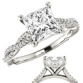 Princess Moissanite Infinity Cathedral Engagement Ring