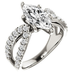 Marquise cut Infinity Style Engagement Ring