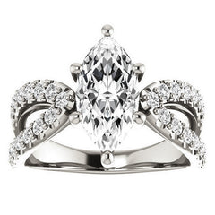Marquise cut Infinity Style Engagement Ring