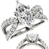 Marquise cut Infinity Style Engagement Ring