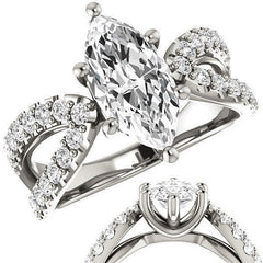 Marquise cut Infinity Style Engagement Ring