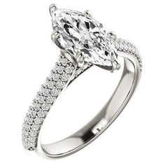 Marquise Pave Cathedral Engagement Ring
