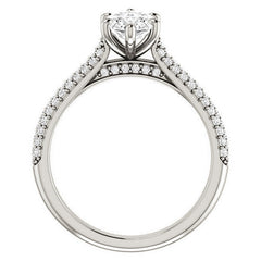 Marquise Pave Cathedral Engagement Ring