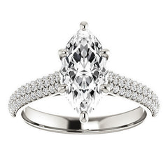 Marquise Pave Cathedral Engagement Ring