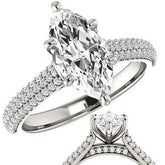 Marquise Pave Cathedral Engagement Ring