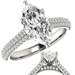 Marquise Pave Cathedral Engagement Ring