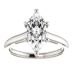 Marquise Solitaire Engagement Ring with Bow Accent