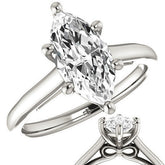 Marquise Solitaire Engagement Ring with Bow Accent