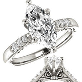 Marquise cut Cathedral Engagement Ring