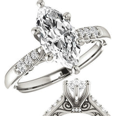 Marquise cut Cathedral Engagement Ring