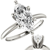 Marquise cut 6 Prong Moissanite Solitaire Ring