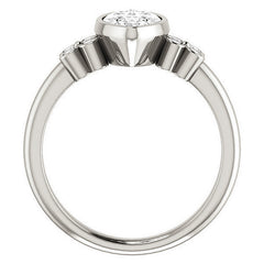 Marquise Bezel Set Moissanite Engagement Ring
