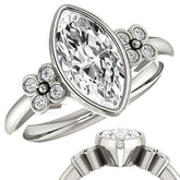 Marquise Bezel Set Moissanite Engagement Ring