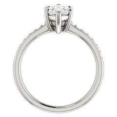 Marquise cut Moissanite Basket Engagement Ring
