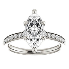 Marquise cut Moissanite Basket Engagement Ring