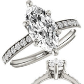 Marquise cut Moissanite Basket Engagement Ring