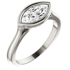 Marquise Bezel Set Engagement Ring