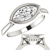 Marquise Bezel Set Engagement Ring