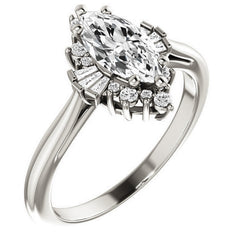 Marquise Cathedral Engagement Ring