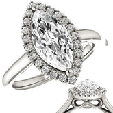 Marquise cut Halo Cathedral Engagement Ring