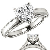 Heart shaped Moissanite Cathedral Solitaire with Scroll Accents