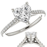Heart shaped Accented Moissanite Engagement Ring
