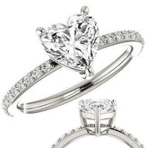 Heart Moissanite Petite Basket Engagement Ring