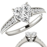 Heart Channel Set Moissanite Engagement Ring