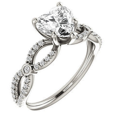Heart Moissanite Infinity Styled Engagement Ring